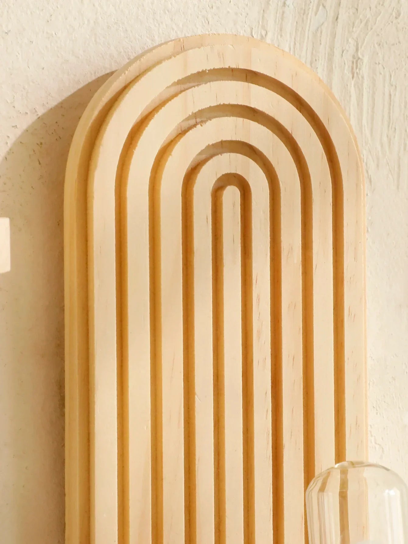 Boho Wall Mounted Wooden Shelves – Modern Display Rack for Living Room