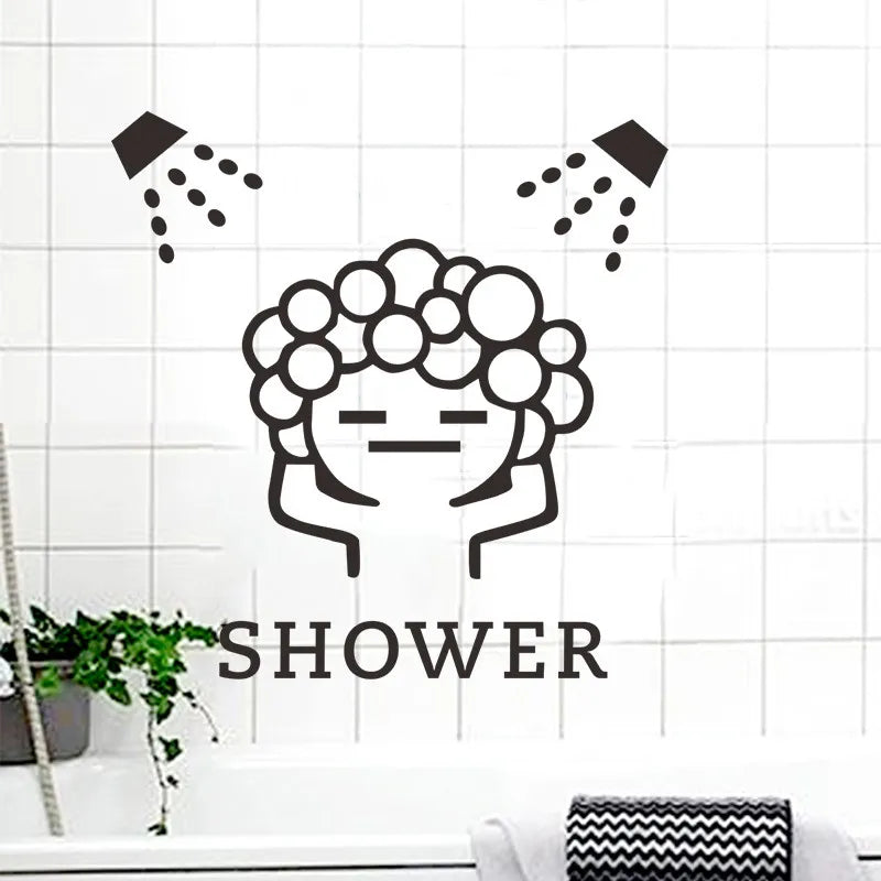 Bubble Shower Wall Decal – Bathroom Door & Mural Sticker Decor