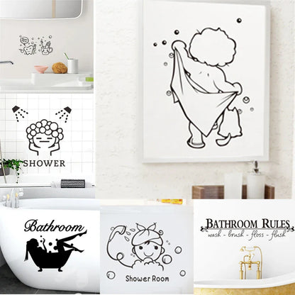 Bubble Shower Wall Decal – Bathroom Door & Mural Sticker Decor
