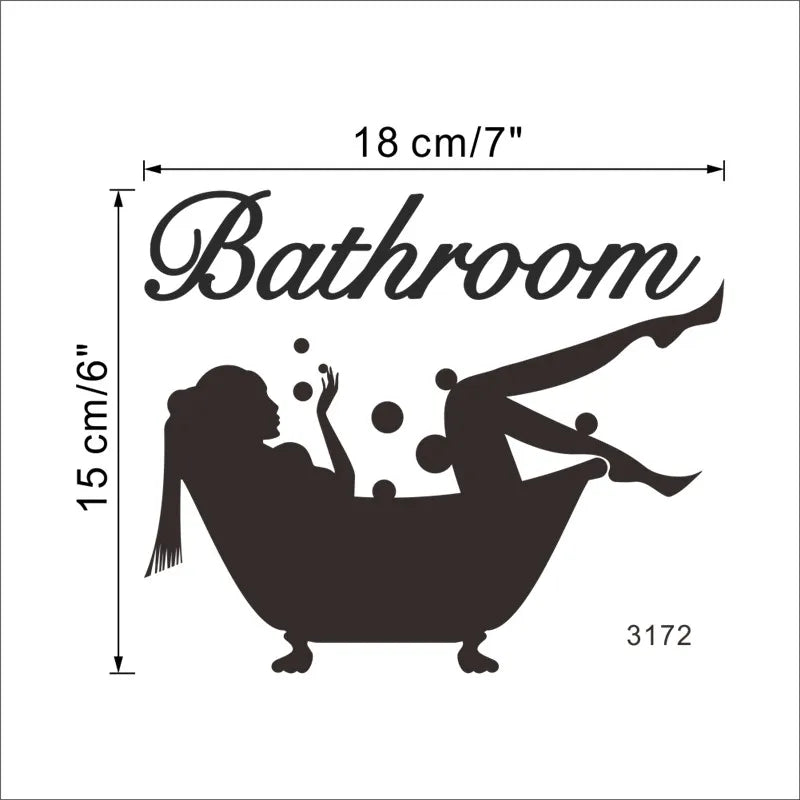 Bubble Shower Wall Decal – Bathroom Door & Mural Sticker Decor