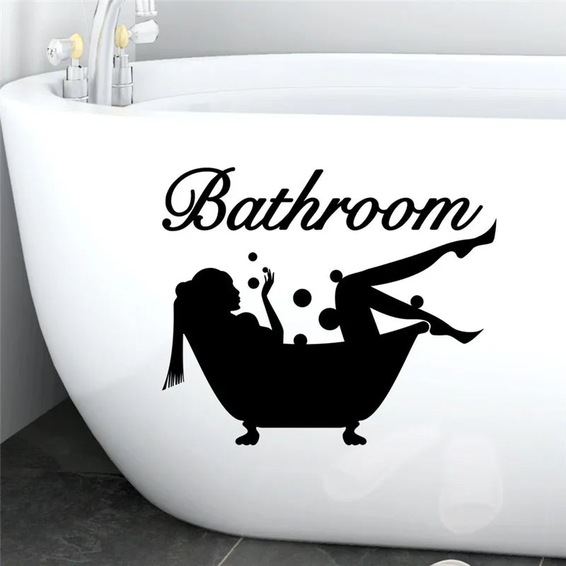 Bubble Shower Wall Decal – Bathroom Door & Mural Sticker Decor