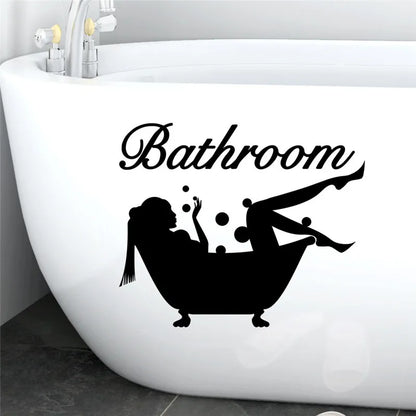 Bubble Shower Wall Decal – Bathroom Door & Mural Sticker Decor