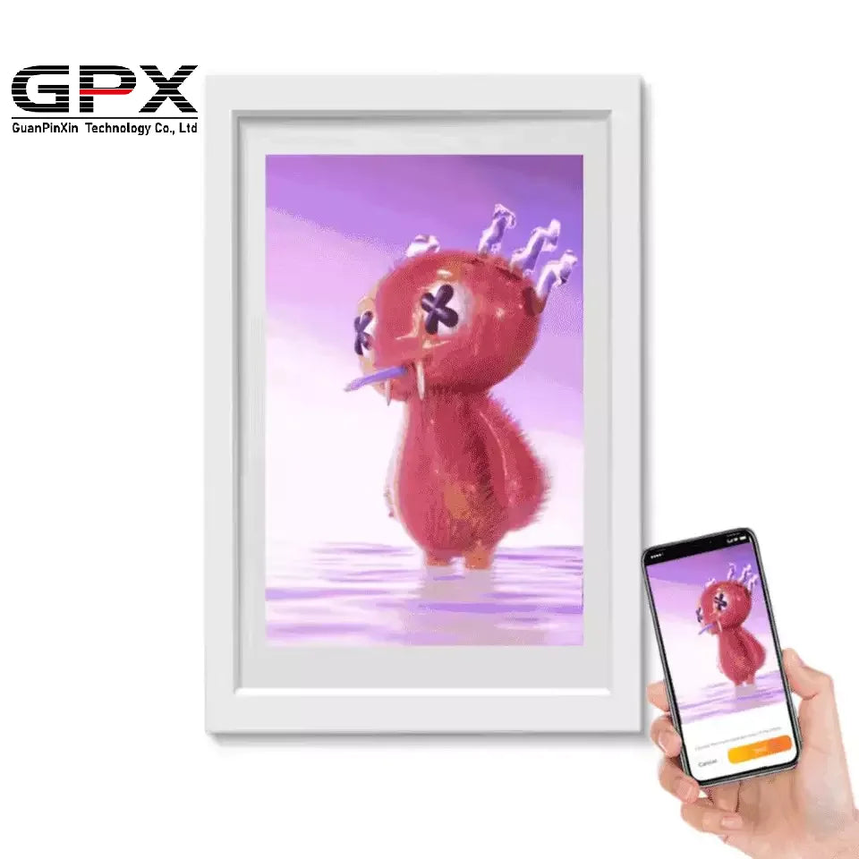 32" WiFi Digital Art Frame – Cloud Wood Finish with Anti-Matte Display