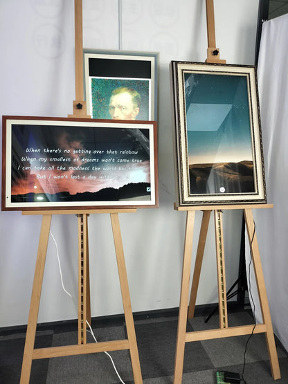 32" WiFi Digital Art Frame – Cloud Wood Finish with Anti-Matte Display