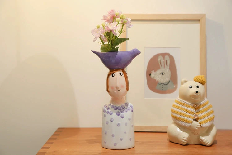 Ceramic Vase Home Decor – Artistic Desktop Sculpture & Flower Arrangement Pot