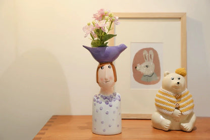 Ceramic Vase Home Decor – Artistic Desktop Sculpture & Flower Arrangement Pot