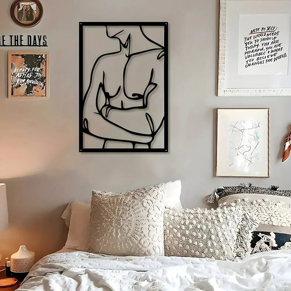 40×60cm Modern Metal Wall Art – Abstract Geometric Design