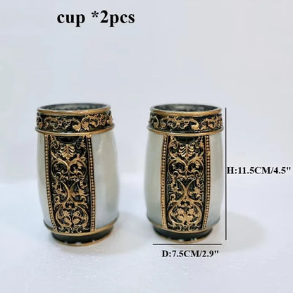 Resin Bathroom Accessories Set – Toothbrush Holder & Shower Decor Essentials