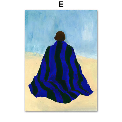 Abstract Girl Book Vase Canvas Art