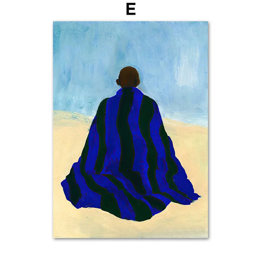 Abstract Girl Book Vase Canvas Art