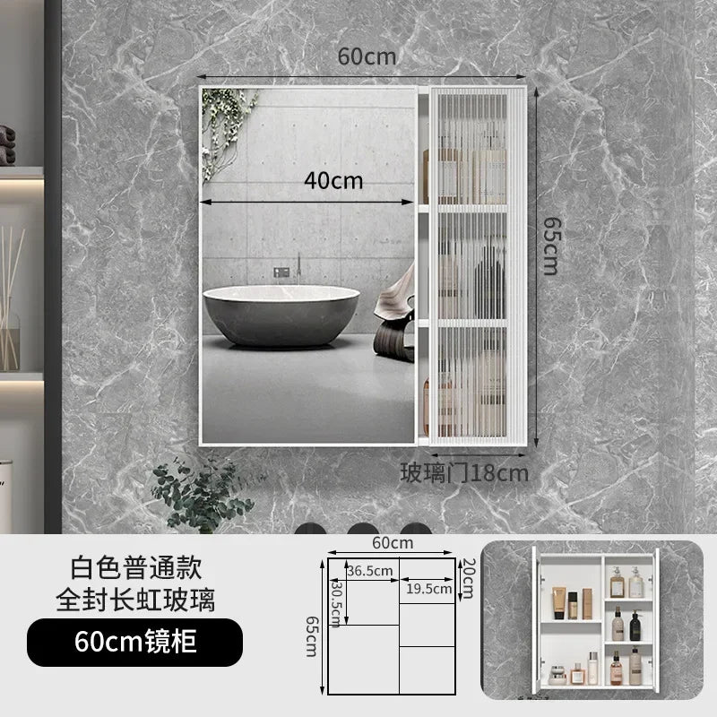 LED Bathroom Mirror Cabinet – Wall-Mounted Vanity with Storage