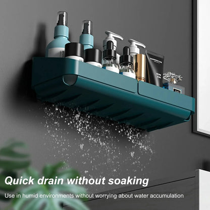 No-Drill Bathroom & Kitchen Storage Rack – Makeup, Shampoo & Spice Organizer