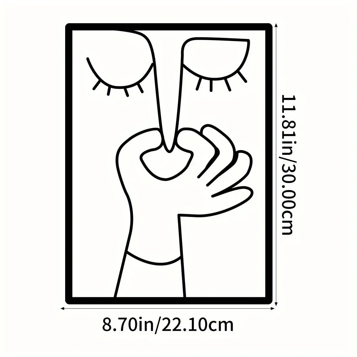Minimal Line Art – Funny Metal Wall Sign for Bathroom