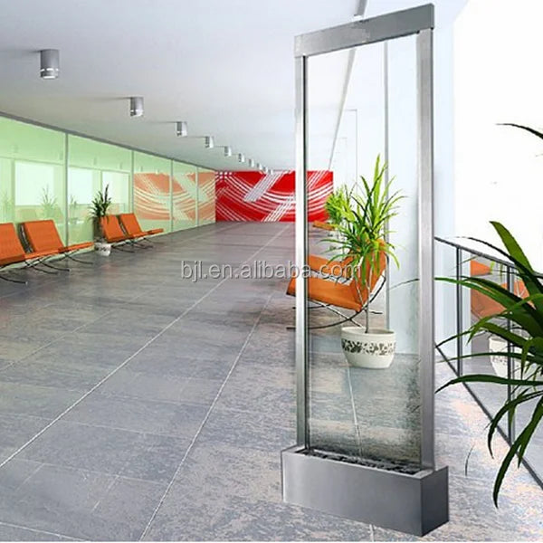 Custom Indoor Glass Water Fountain – Wall Partition Home Decor