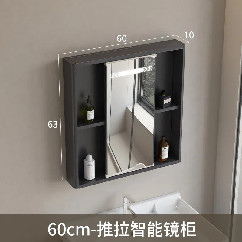 LED Bathroom Mirror Cabinet – Wall-Mounted with Defogger & Adjustable Shelf