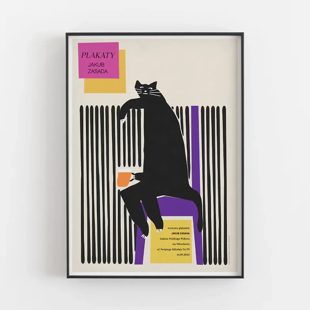 Modern Sad Cat Beer Art Print