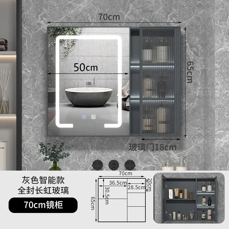 LED Bathroom Mirror Cabinet – Wall-Mounted Vanity with Storage