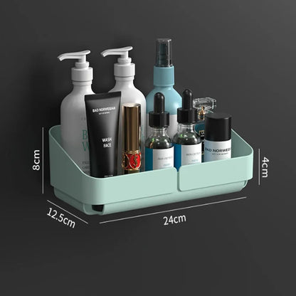 No-Drill Bathroom & Kitchen Wall Shelf – Makeup, Spice & Shower Organizer