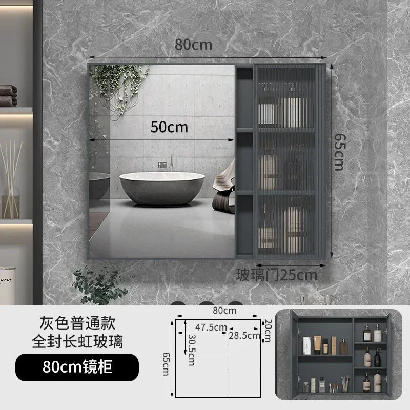 LED Bathroom Mirror Cabinet – Wall-Mounted Vanity with Storage