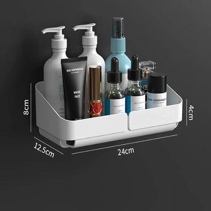 No-Drill Bathroom & Kitchen Storage Rack – Makeup, Shampoo & Spice Organizer