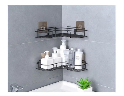 Wall Mounted Bathroom Corner Shelf – Iron Shower Storage Rack & Organizer
