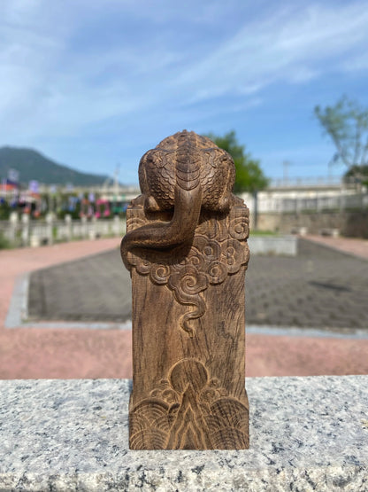 Hand-Carved Mythical Beast – Wooden Vietnamese Wealth Figurine