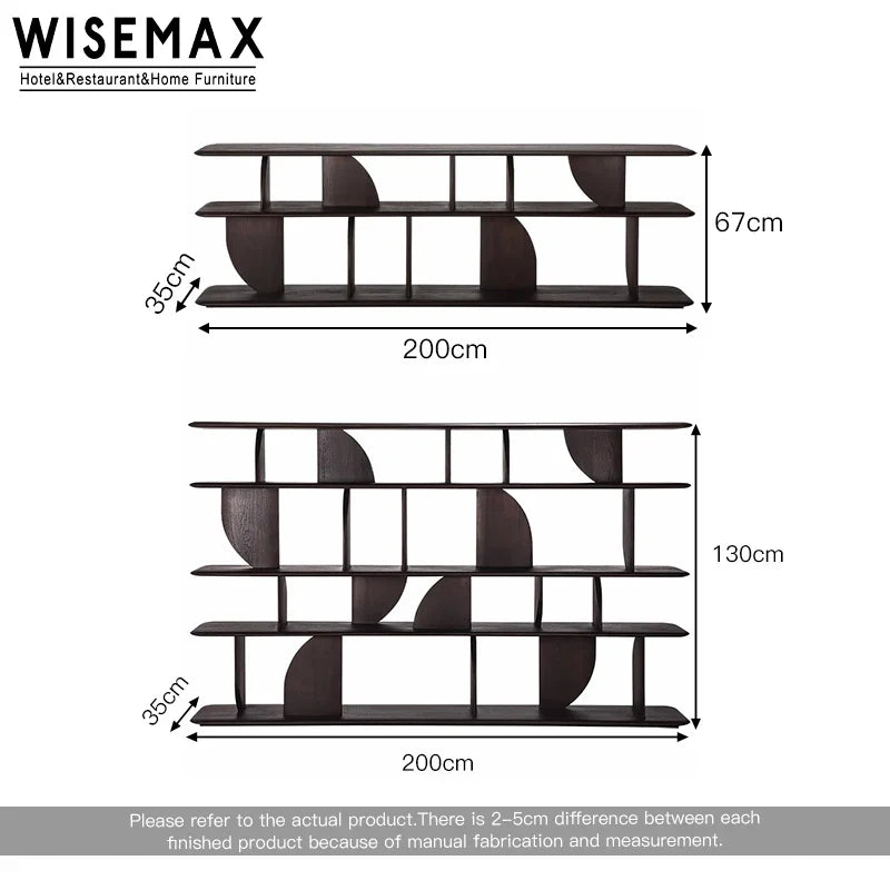 Modern Geometric Wooden Bookshelf – 2/5 Tier Display Storage Cabinet
