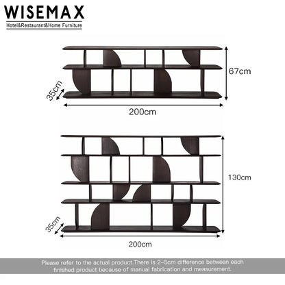 Modern Geometric Wooden Bookshelf – 2/5 Tier Display Storage Cabinet