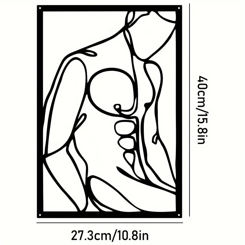 40×60cm Modern Metal Wall Art – Abstract Geometric Design