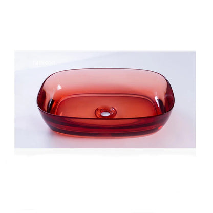 Colorful Rectangular Resin Vessel Sink – Countertop Bathroom Basin (9077)