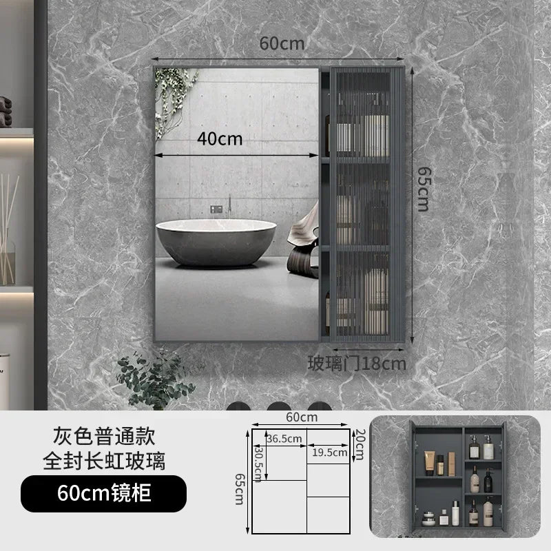 LED Bathroom Mirror Cabinet – Wall-Mounted Vanity with Storage