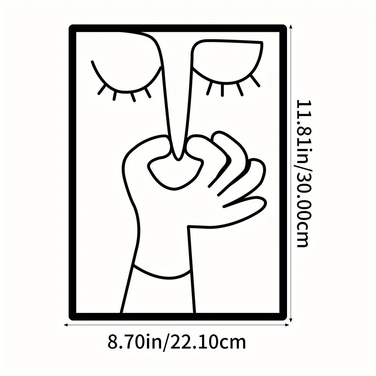 Minimal Line Art – Funny Metal Wall Sign for Bathroom