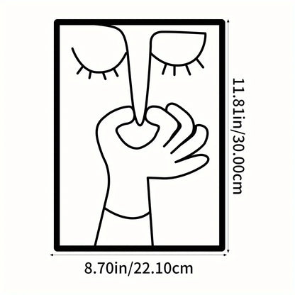 Minimal Line Art – Funny Metal Wall Sign for Bathroom