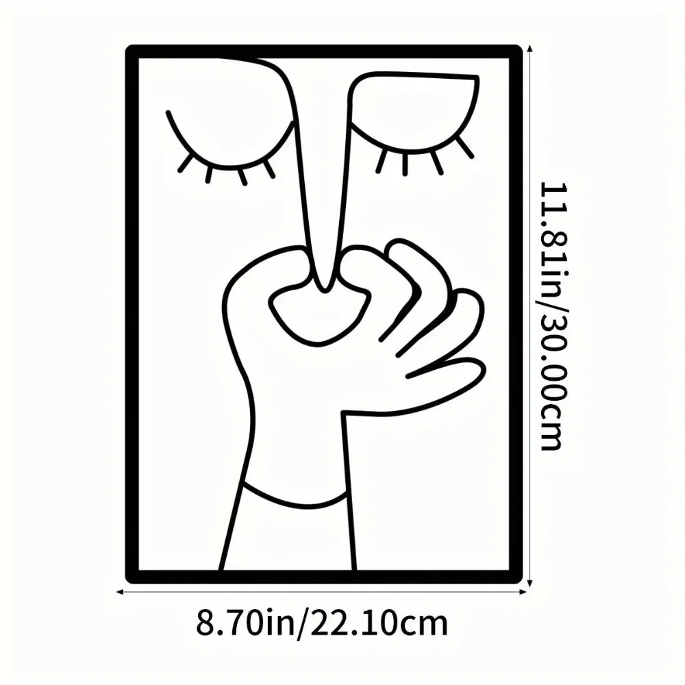 Minimal Line Art – Funny Metal Wall Sign for Bathroom