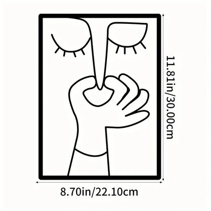 Minimal Line Art – Funny Metal Wall Sign for Bathroom
