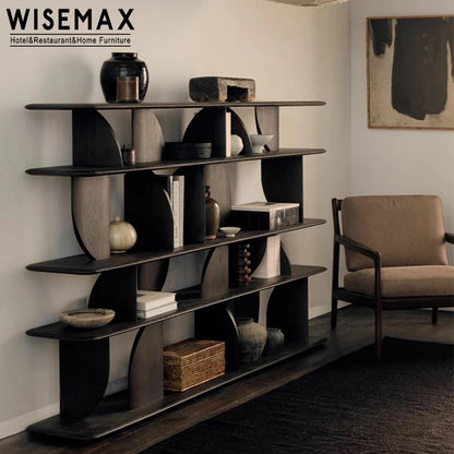 Modern Geometric Wooden Bookshelf – 2/5 Tier Display Storage Cabinet