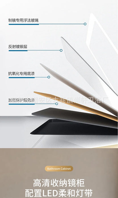 LED Bathroom Mirror Cabinet – Wall-Mounted with Defogger & Adjustable Shelf