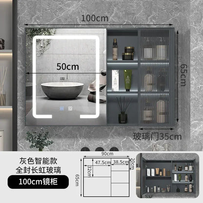 LED Bathroom Mirror Cabinet – Wall-Mounted Vanity with Storage