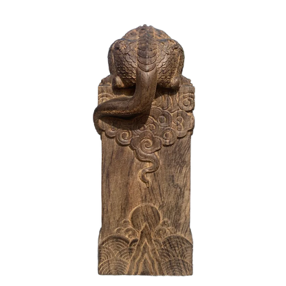 Hand-Carved Mythical Beast – Wooden Vietnamese Wealth Figurine