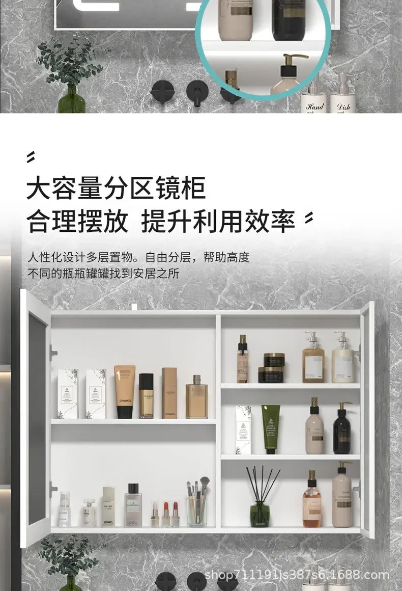 LED Bathroom Mirror Cabinet – Wall-Mounted Vanity with Storage