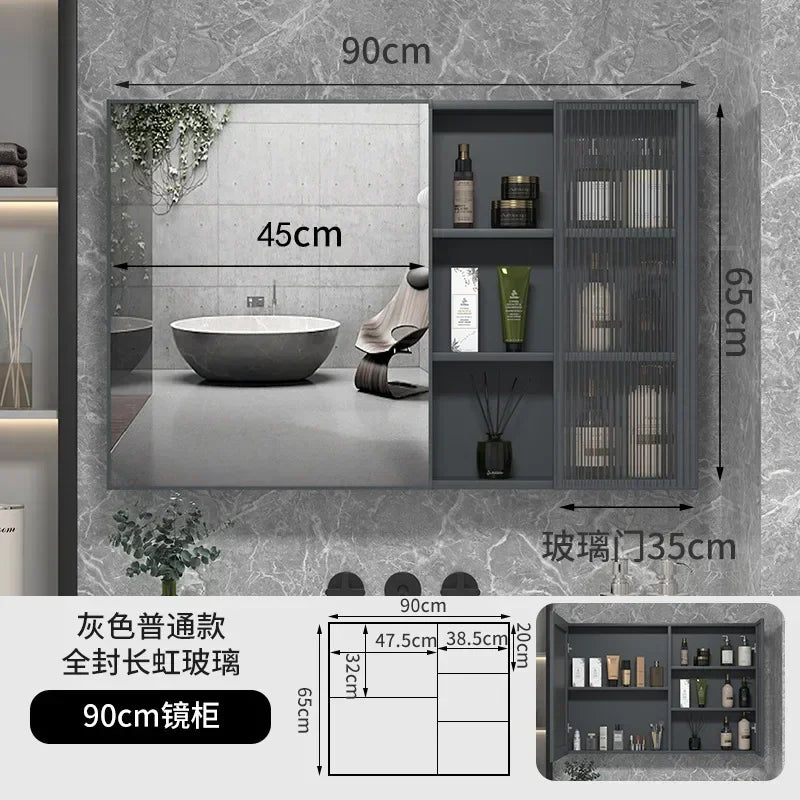 LED Bathroom Mirror Cabinet – Wall-Mounted Vanity with Storage