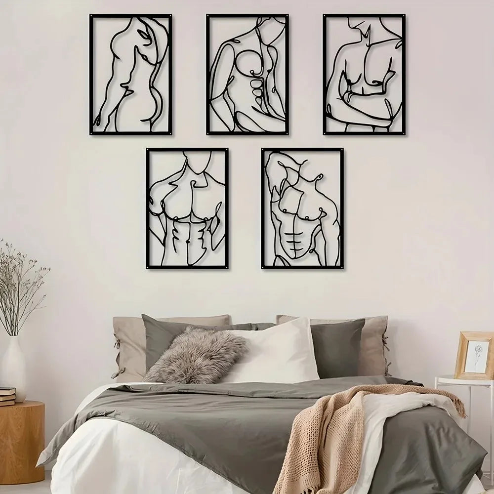 40×60cm Modern Metal Wall Art – Abstract Geometric Design