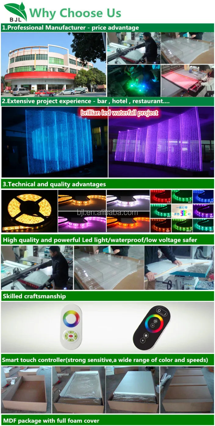 Custom Indoor Glass Water Fountain – Wall Partition Home Decor