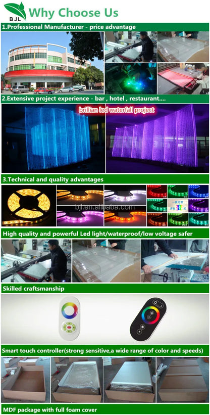 Custom Indoor Glass Water Fountain – Wall Partition Home Decor