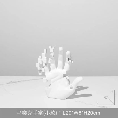 Modern Abstract Palm Hand Sculpture – Luxury Table Decor Figurine