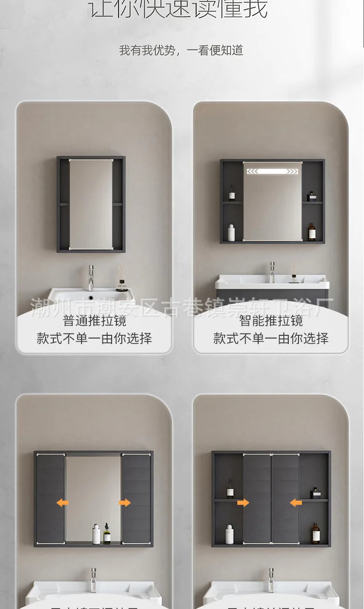 LED Bathroom Mirror Cabinet – Wall-Mounted with Defogger & Adjustable Shelf