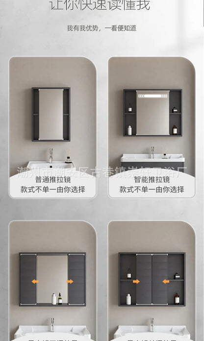 LED Bathroom Mirror Cabinet – Wall-Mounted with Defogger & Adjustable Shelf