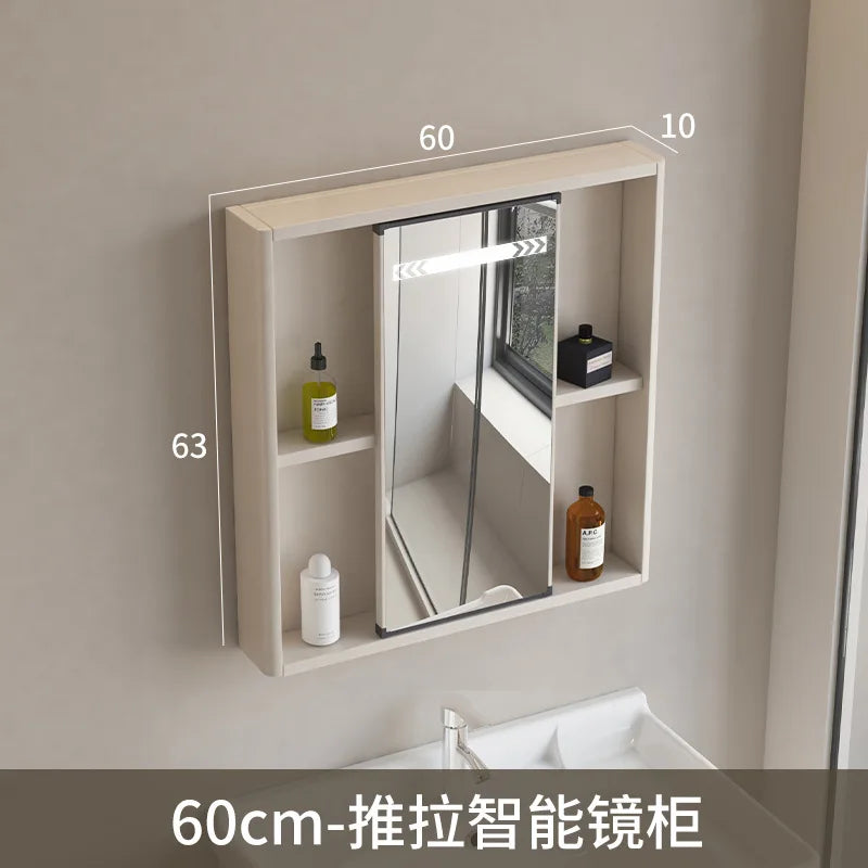 LED Bathroom Mirror Cabinet – Wall-Mounted with Defogger & Adjustable Shelf