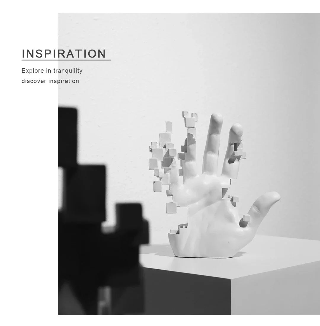Modern Abstract Palm Hand Sculpture – Luxury Table Decor Figurine