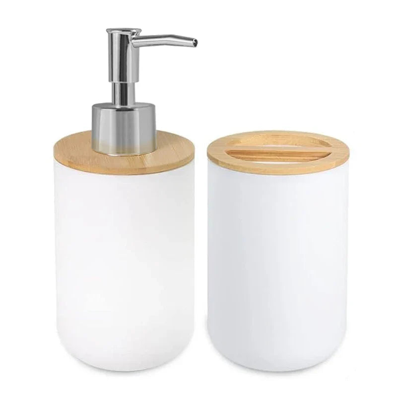 Bathroom Set – Soap Dispenser, Toothbrush Holder & Soap Dish